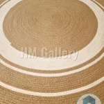 Round jute&cotton rug shape5
