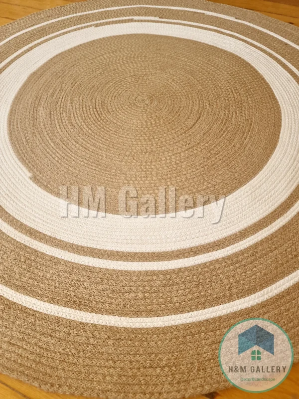 Round jute&cotton rug shape5