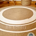 Round jute&cotton rug shape5