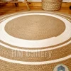 Round jute&cotton rug shape5