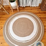 Round jute&cotton rug shape5