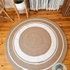 Round jute&cotton rug shape5