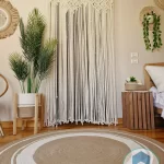 Round jute&cotton rug shape5