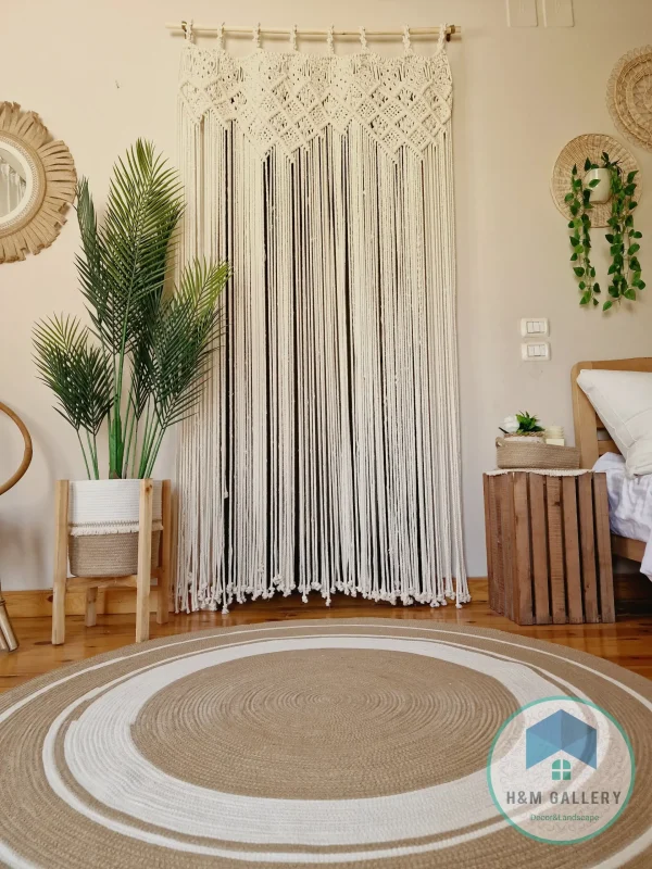 Round jute&cotton rug shape5