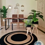 Round jute&cotton rug shape6
