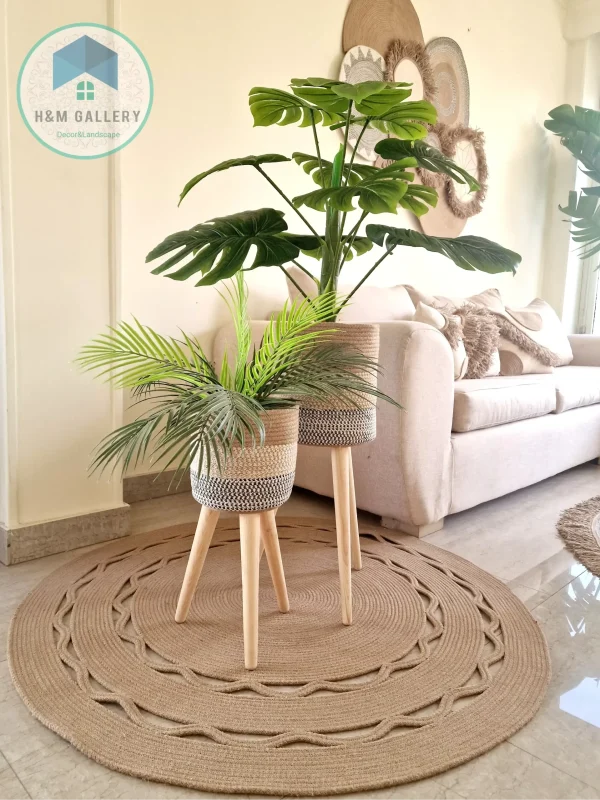 Round jute rug shape7