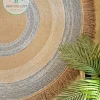 Round jute&cotton with tassels rug shape8