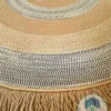 Round jute&cotton with tassels rug shape8