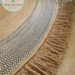 Round jute&cotton with tassels rug shape8