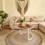 Round jute&cotton with tassels rug shape8