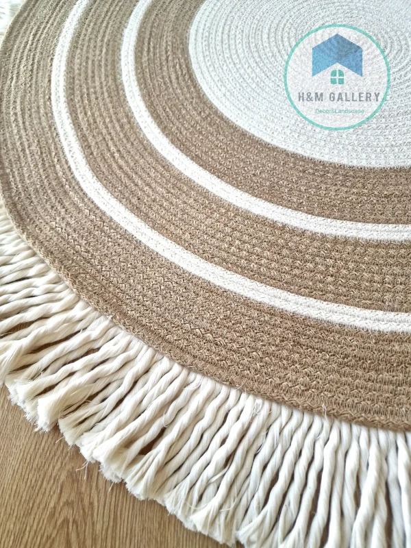 903 Round jute&cotton with tassels rug shape9