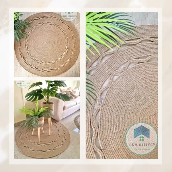 Round jute rug shape7