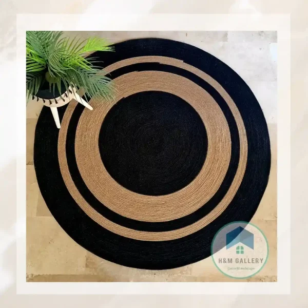 Round jute&cotton rug shape6