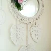 Macrame Mirror with feathers shape12