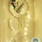 Macrame Mirror with feathers shape12