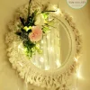 Macrame Mirror with feathers shape12