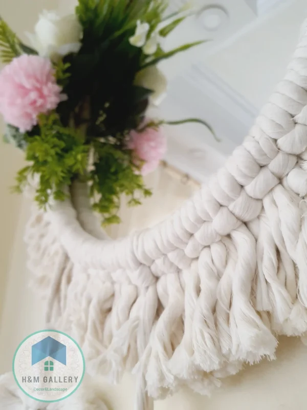 Macrame Mirror with feathers shape12