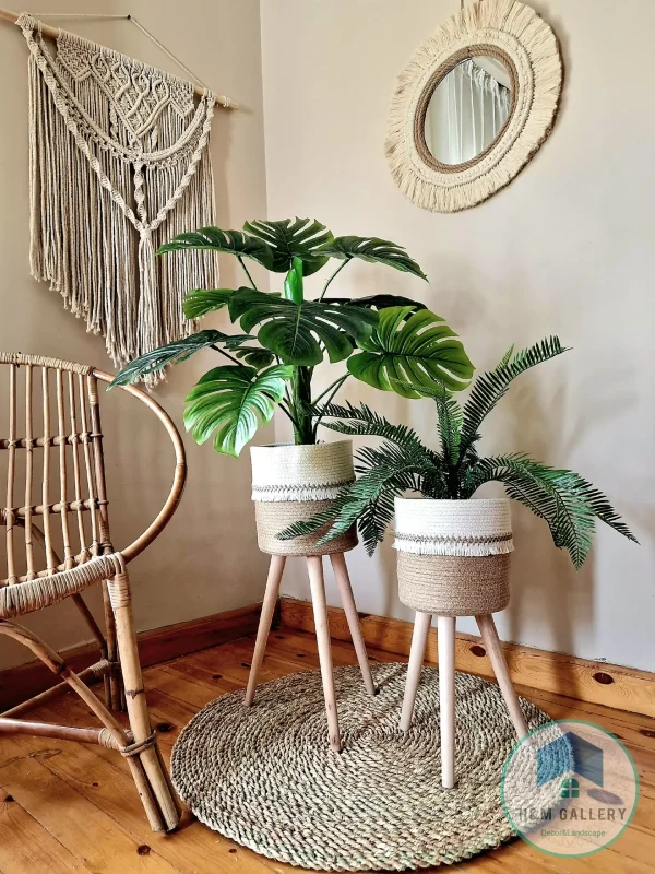 Plant pot with wooden stand shape1