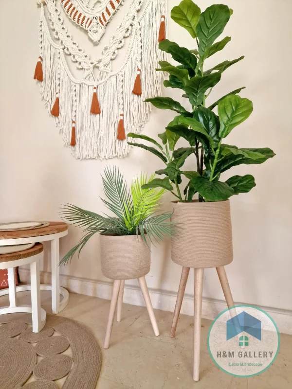 pot 10021 Plant pot with wooden stand shape8