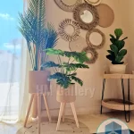 Plant pot with wooden stand shape8