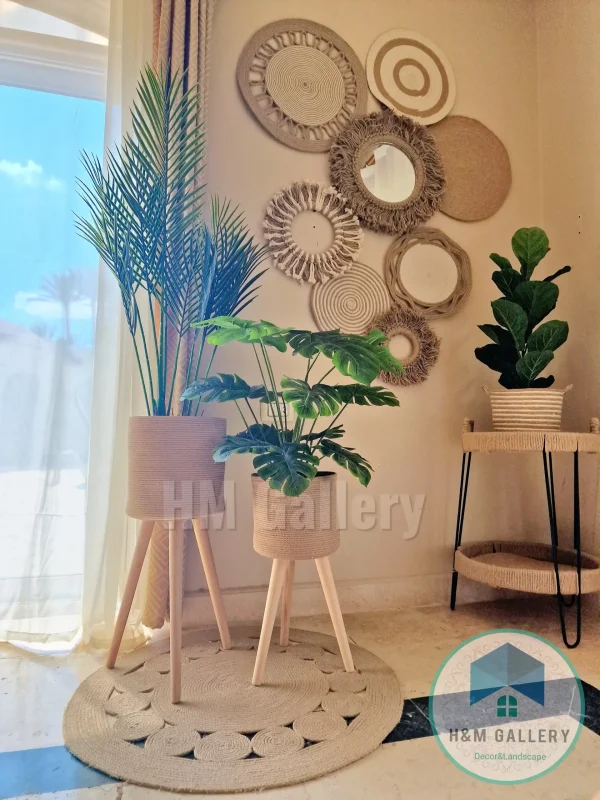 pot 10025 Plant pot with wooden stand shape8