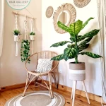 Plant pot with wooden stand shape7