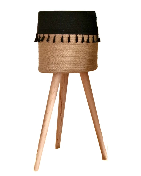 Plant pot with wooden stand shape6