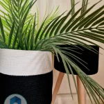 Plant pot with wooden stand shape5