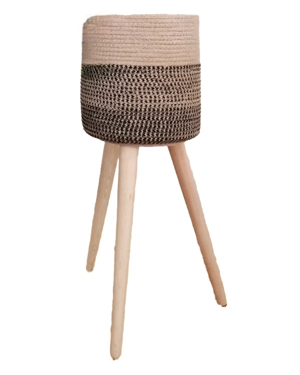 pot 10060 Plant pot with wooden stand shape4