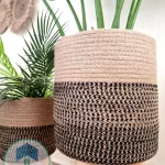 Plant pot with wooden stand shape4