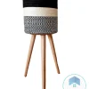 Plant pot with wooden stand shape3