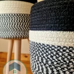 Plant pot with wooden stand shape3