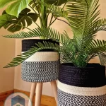 Plant pot with wooden stand shape3