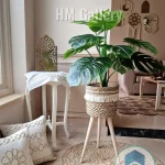 Halfa Plant pot with wooden stand shape1