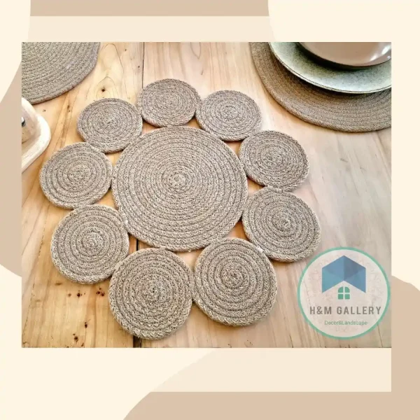 flower placemat jute shape 23