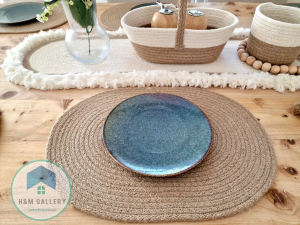 oval placemat jute shape 27