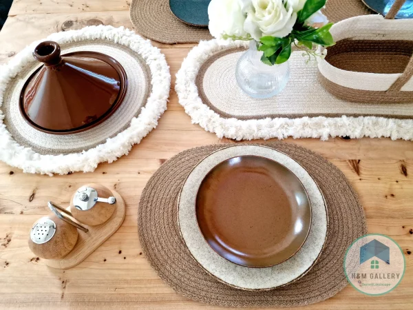 oval placemat jute shape 27