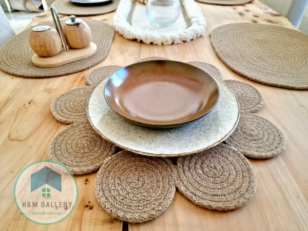 flower placemat jute shape 23