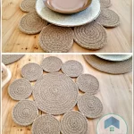 flower placemat jute shape 23