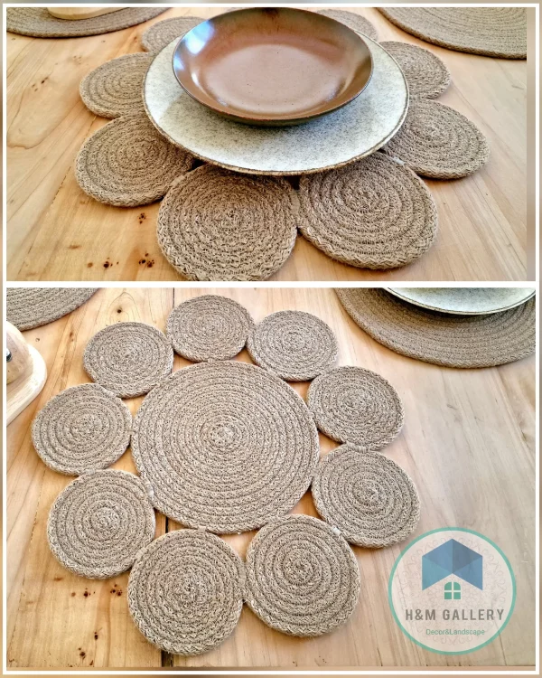 flower placemat jute shape 23