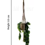 macrame hanging with pot&plant 3