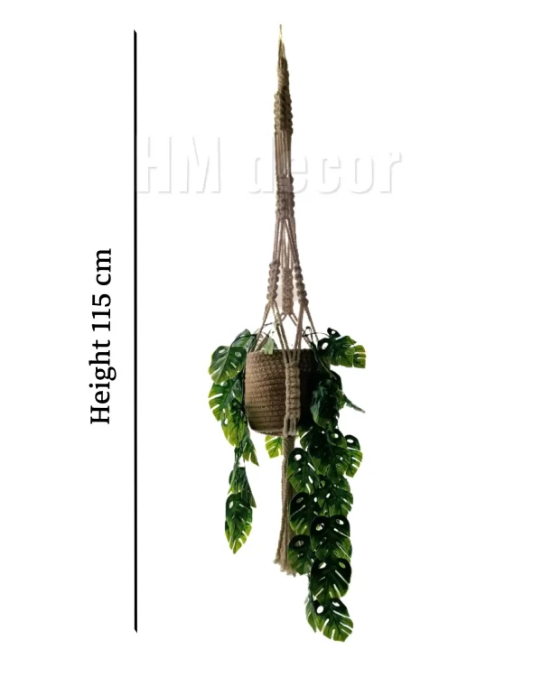 wall hang shape 33 macrame hanging with pot&plant 3