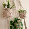 macrame hanging with pot&plant 7