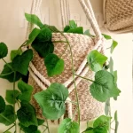 macrame hanging with pot&plant 7