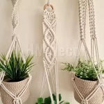 macrame hanging with pot&plant 7