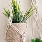 macrame hanging with pot&plant 7
