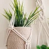 macrame hanging with pot&plant 7