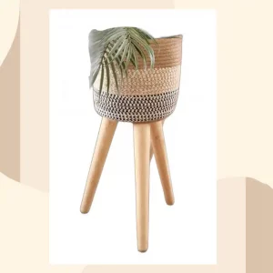 Plant pot with wooden stand shape2