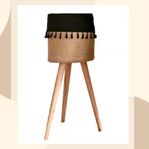 Plant pot with wooden stand shape6