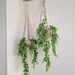 macrame hanging with pot&plant 8